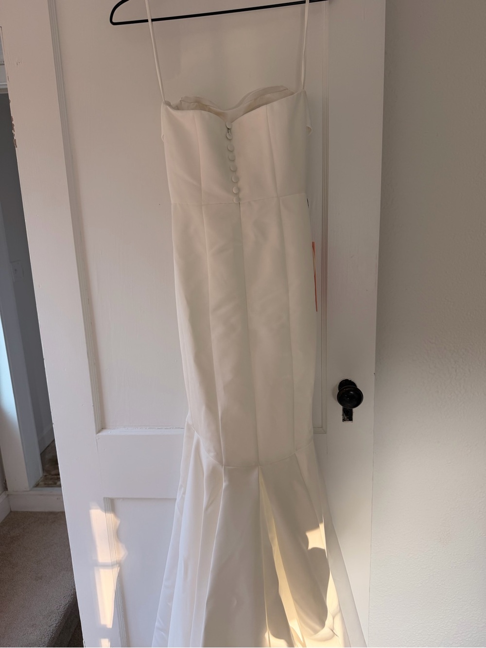 KissProm White Satin-Look Dress corset & mermaid bottom wedding dress - Picture 5 of 13